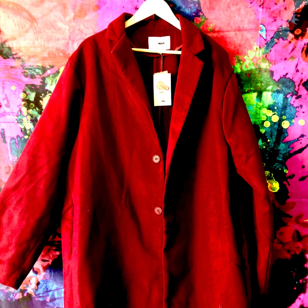 Burgundy Car Coat (Big & Tall)